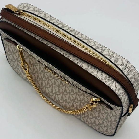 MICHAEL KORS LARGE EW ZIP CHAIN CROSSBODY BAG & JET SET TRAVEL MD ZA CARD CASE - Picture 7 of 11
